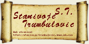 Stanivoje Trumbulović vizit kartica